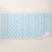 Wavy Aqua Geometric Pattern Strandlaken (Voorkant)