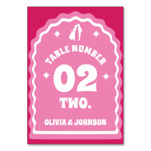 Wavy Arch Pink & Magenta Couples Foto Kaart