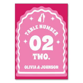 Wavy Arch Pink & Magenta Couples Foto Kaart