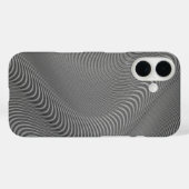 Wavy Art Silver Grey iPhone Case (Achterkant (horizontaal))