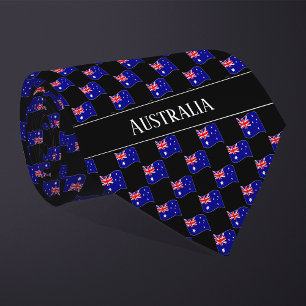 Wavy Australië Vlag Patroon Stropdas