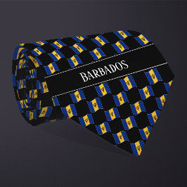 Wavy Barbados Vlag Patroon Stropdas