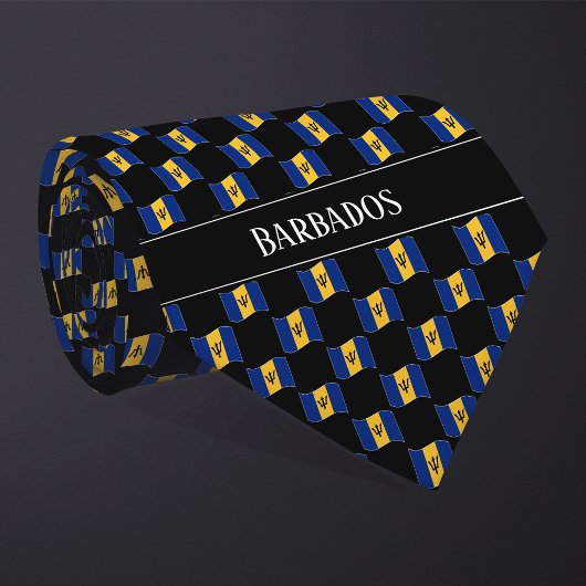 Wavy Barbados Vlag Patroon Stropdas
