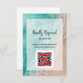 Wavy Beach Seaside Outdoor Bruiloft RSVP Online Kaart (Voorkant / Achterkant)