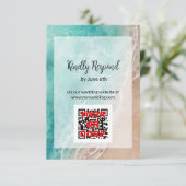 Wavy Beach Seaside Outdoor Bruiloft RSVP Online Kaart (Staand voorkant)