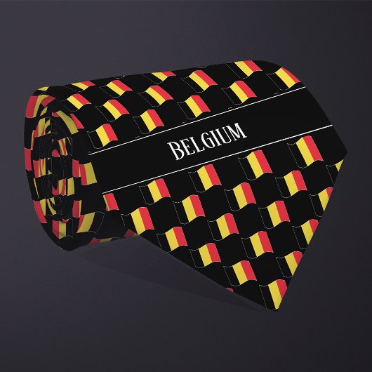 Wavy België Vlag Patroon Stropdas