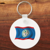 Wavy Belize Flag Sleutelhanger (Voorkant)