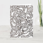 Wavy Bendy Circles Square Abstract Pen Drawing Kaart (Voorkant)