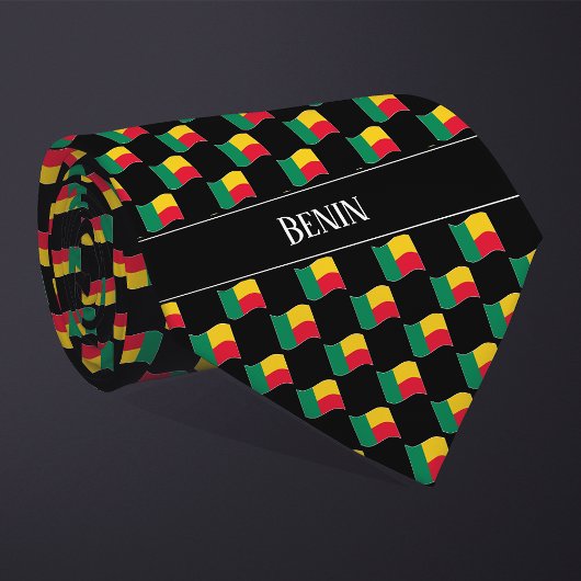 Wavy Benin Vlag Patroon Stropdas