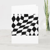 Wavy Black and White Checkered Flag Racing Kaart (Voorkant)