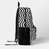 wavy black stripes op art bedrukte rugzak (Links)