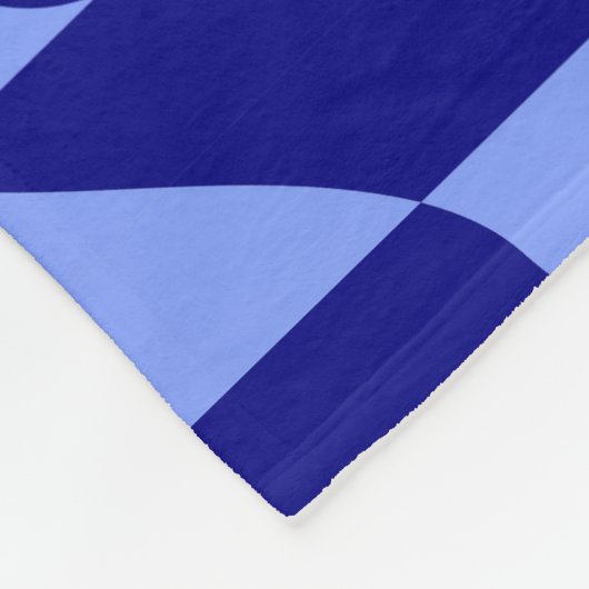 Wavy blauw geruit patroon met aangepaste naam fleece deken (Hoek)