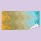 Wavy Blauw Groen Sinaasappel Abstract Badhanddoek (Badhanddoek)