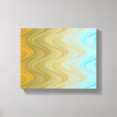 Wavy Blauw Groen Sinaasappel Abstract Canvas Afdruk (Voorkant)