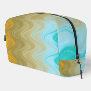 Wavy Blauw Groen Sinaasappel Abstract Duffel Bag Toilettasje