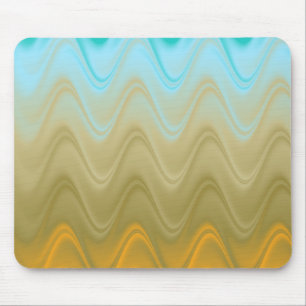 Wavy Blauw Groen Sinaasappel Abstract Muismat