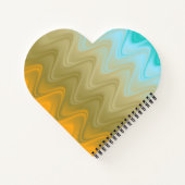 Wavy Blauw Groen Sinaasappel Abstract Notitieboek (Achterkant)