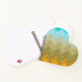 Wavy Blauw Groen Sinaasappel Abstract Notitieboek (Binnen)