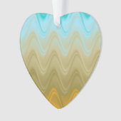Wavy Blauw Groen Sinaasappel Abstract Ornament (voorkant)