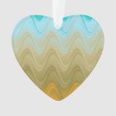 Wavy Blauw Groen Sinaasappel Abstract Ornament (achterkant)