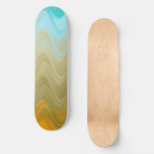 Wavy Blauw Groen Sinaasappel Abstract Persoonlijk Skateboard (Voorkant)