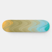 Wavy Blauw Groen Sinaasappel Abstract Persoonlijk Skateboard (Horizontaal)