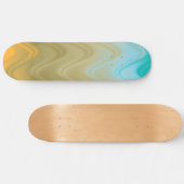 Wavy Blauw Groen Sinaasappel Abstract Persoonlijk Skateboard (Horizontaal)
