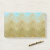 Wavy Blauw Groen Sinaasappel Abstract Post-it® Notes (Op bureau)