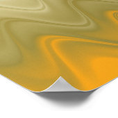 Wavy Blauw Groen Sinaasappel Abstract Poster (Hoek)