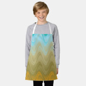 Wavy Blauw Groen Sinaasappel Abstract Schort (Gedragen)