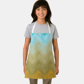 Wavy Blauw Groen Sinaasappel Abstract Schort (Insitu)