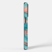 Wavy Blauwgroen en Fuschia Abstract Case-Mate iPhone Case (Achterkant / Rechts)