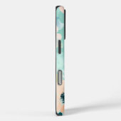 Wavy Blauwgroen en roze bloemen Case-Mate iPhone Case (Achterkant / Rechts)