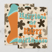 Wavy bloemen verjaardagskaart kaart (Voorkant / Achterkant)