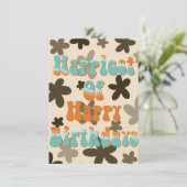 Wavy bloemen verjaardagskaart kaart (Staand voorkant)