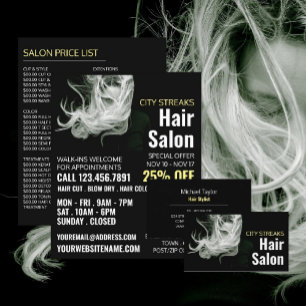 Wavy Blonde Hair, Hair Stylist, Hair Salon Advert Flyer