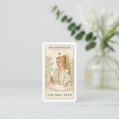 Wavy Blonde Nail Tech Tarot Social Media QR Visitekaartje (Staand voorkant)