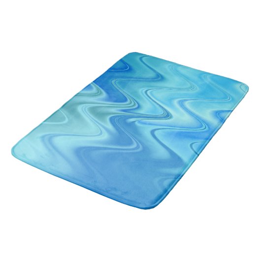 Wavy Blue Abstract Badmat (Gekanteld)