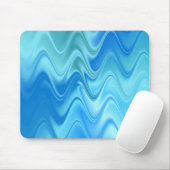 Wavy Blue Abstract Muismat (Met muis)