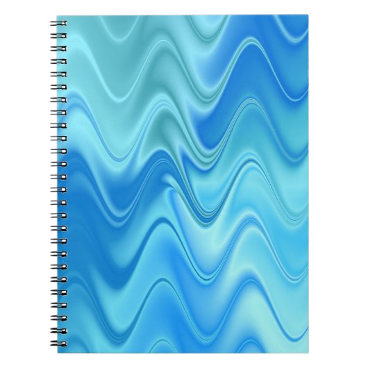Wavy Blue Abstract Notitieboek (Voorkant)