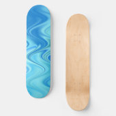 Wavy Blue Abstract Persoonlijk Skateboard (Voorkant)