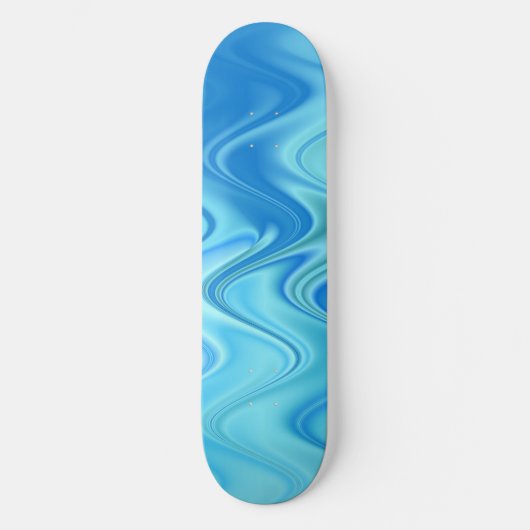 Wavy Blue Abstract Persoonlijk Skateboard (Voorkant)