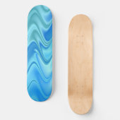 Wavy Blue Abstract Persoonlijk Skateboard (Voorkant)
