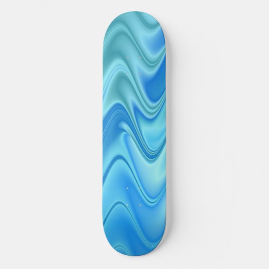 Wavy Blue Abstract Persoonlijk Skateboard (Voorkant)