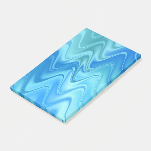 Wavy Blue Abstract Post-it® Notes (Schuin)