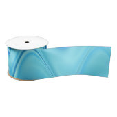 Wavy Blue Abstract Satijnen Lint (Spoel)