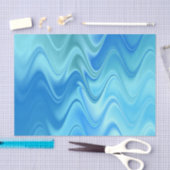 Wavy Blue Abstract Tissuepapier (Craft)