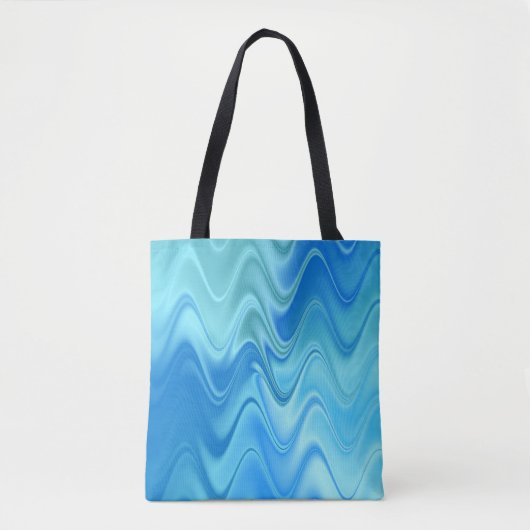 Wavy Blue Abstract Tote Bag (Voorkant)