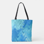 Wavy Blue Abstract Tote Bag (Achterkant)