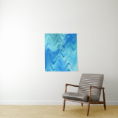 Wavy Blue Abstract Wandkleed (In situ)